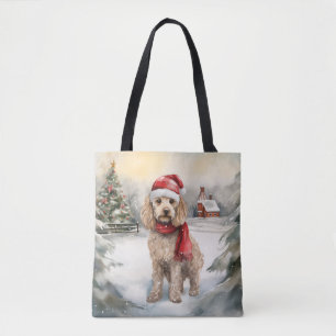 Cockapoo Hond in Sneeuw Kerstmis Draagtas