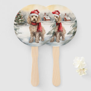 Cockapoo Hond in Sneeuw Kerstmis Handwaaier
