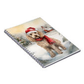 Cockapoo Hond in Sneeuw Kerstmis Notitieboek (Rechterzijde)