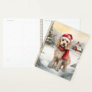 Cockapoo Hond in Sneeuw Kerstmis Planner
