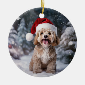 Cockapoo Hond Kerstmis Keepsake Keramisch Ornament