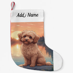 Cockapoo hond kleine kerstsok