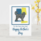 Cockapoo-hond Silhouette Driekleur Vaderdag Kaart (Gele Bloem)