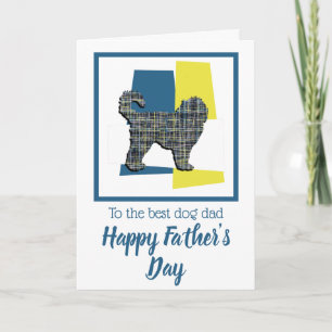 Cockapoo-hond Silhouette Driekleur Vaderdag Kaart