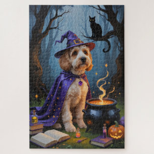 Cockapoo-hond Whimsical Halloween-schilderij Legpuzzel