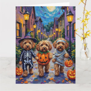 Cockapoo-honden Trick-or-Treating Halloween-kostuu Kaart