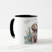 Cockapoo Hondenmoeder Bloemen Mok (Voorkant links)