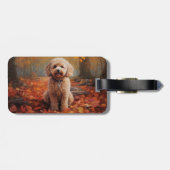 Cockapoo in de herfst laat Herfst inspireren Bagagelabel (Achterkant horizontaal)