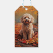 Cockapoo in de herfst laat Herfst inspireren Cadeaulabel (Achterkant)