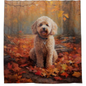 Cockapoo in de herfst laat Herfst inspireren Douchegordijn (Voorkant)
