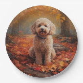 Cockapoo in de herfst laat Herfst inspireren Papieren Bordje (Voorkant)