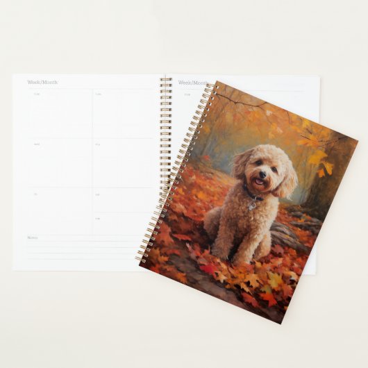 Cockapoo in de herfst laat Herfst inspireren Planner (Display)