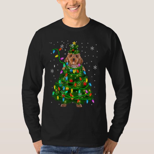 Cockapoo-kerstboom kerstlights Cockapoo T-shirt (Voorkant)
