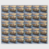 Cockapoo Kerstboot Vakantie Cadeaupapier (Vlak)