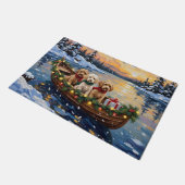 Cockapoo Kerstboot Vakantie Deurmat (Schuin)