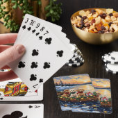 Cockapoo Kerstboot Vakantie Pokerkaarten (Insitu)