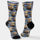 Cockapoo Kerstboot Vakantie Sokken (Gebogen)