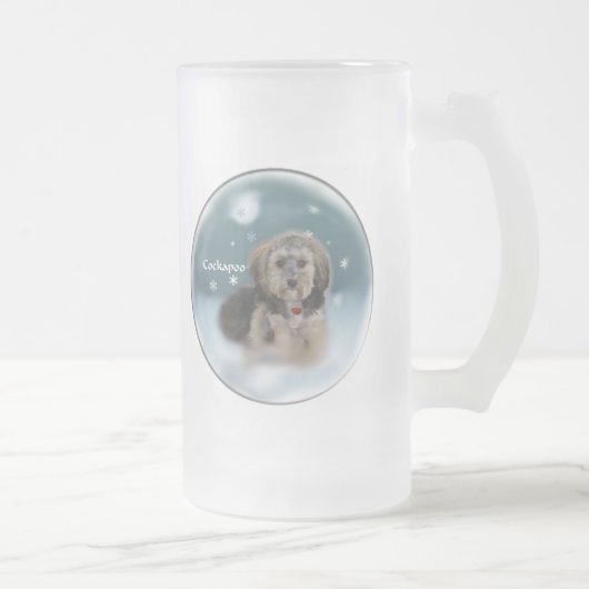 Cockapoo-kerstcadeaus Matglas Bierpul (Rechts)