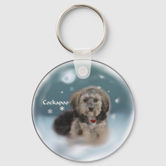 Cockapoo-kerstcadeaus Sleutelhanger (Voorkant)