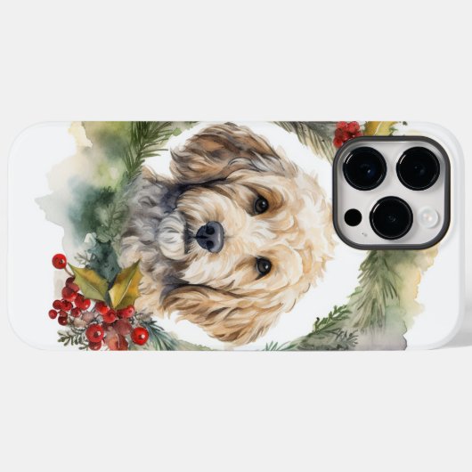 Cockapoo Kerstkrans feestelijke pup Case-Mate iPhone Case (Achterkant (horizontaal))