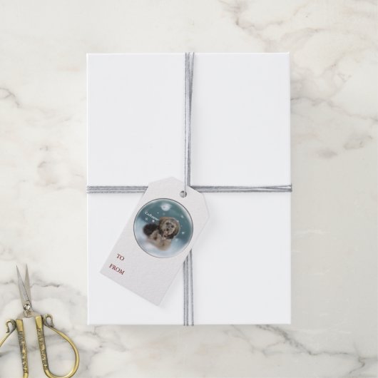 Cockapoo Kerstmis Cadeaulabel (Met Touw)