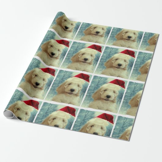 Cockapoo Kerstmis Cadeaupapier (Uitgerold)