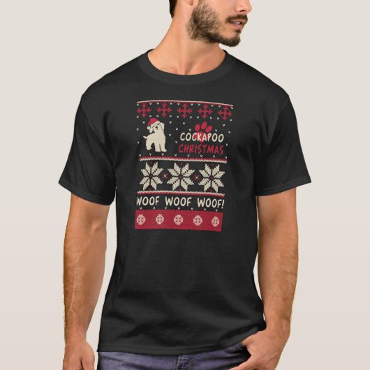Cockapoo-kerstSweater Funny Gift T-shirt (Voorkant)
