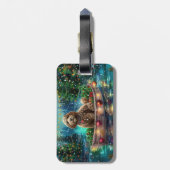 Cockapoo kerstvakantie bagagelabel (Achterkant verticaal)