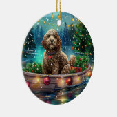 Cockapoo kerstvakantie keramisch ornament (Rechts)