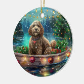 Cockapoo kerstvakantie keramisch ornament (Links)