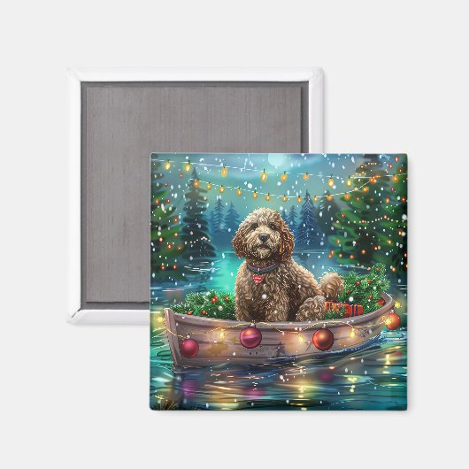 Cockapoo kerstvakantie magneet (Voorkant / Achterkant)