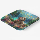 Cockapoo kerstvakantie papieren bordje (Gebogen)