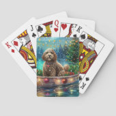 Cockapoo kerstvakantie pokerkaarten (Achterkant)