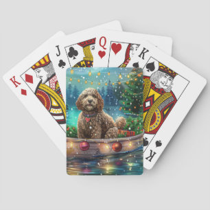 Cockapoo kerstvakantie pokerkaarten
