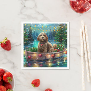 Cockapoo kerstvakantie servet