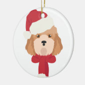 Cockapoo kerstversiering. sneeuwvlokdecoratie keramisch ornament (Links)