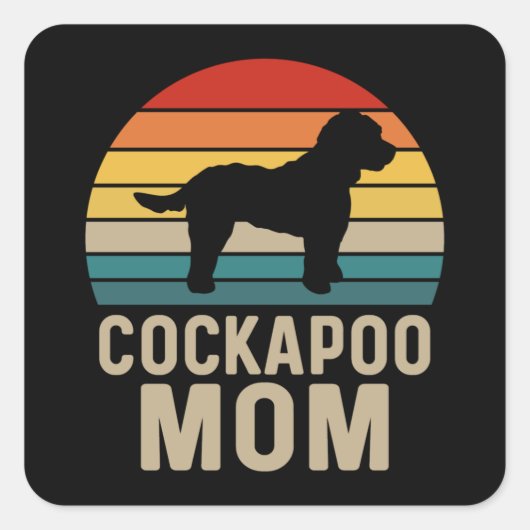 Cockapoo Mam Vierkante Sticker (Voorkant)