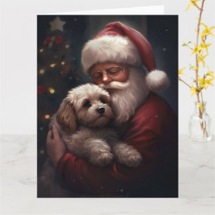 Cockapoo met kerstman Festieve Kerst  Kaart