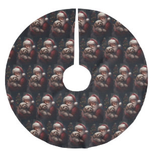 Cockapoo met kerstman Festieve Kerstmis Kerstboom Rok