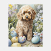 Cockapoo met paaseieren Vakantie Fleece Deken (Voorkant)