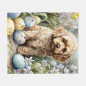 Cockapoo met paaseieren Vakantie Fleece Deken (Voorkant (Horizontaal))