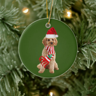 Cockapoo met Petten kerst Keramisch Ornament