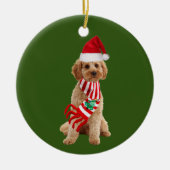Cockapoo met Petten kerst Keramisch Ornament (Voorkant)