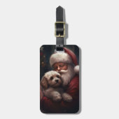 Cockapoo met Sinterklaas Feestelijke Kerstmis Bagagelabel (Voorkant verticaal)