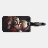 Cockapoo met Sinterklaas Feestelijke Kerstmis Bagagelabel (Achterkant horizontaal)