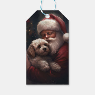 Cockapoo met Sinterklaas Feestelijke Kerstmis Cadeaulabel