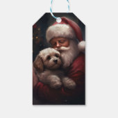 Cockapoo met Sinterklaas Feestelijke Kerstmis Cadeaulabel (Achterkant)