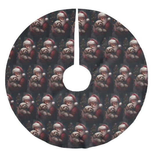 Cockapoo met Sinterklaas Feestelijke Kerstmis Kerstboom Rok (Voorkant)