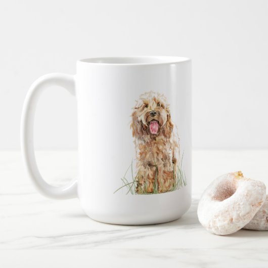 Cockapoo mok, cadeau voor hondenliefhebbers, Cocka Koffiemok (Met donut)
