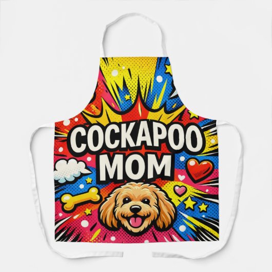 Cockapoo Mom Apron Dog Lover Gift Cooking Baking Schort (Voorkant)